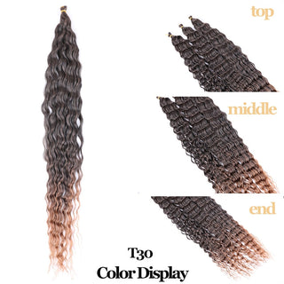 Full Star Crochet Hair Pink Ombre Blonde Ocean Wave 32 Inch Synthetic Hair 100g Soft Braiding Hair Extensions Deep Wave Twist ALODIA STORE