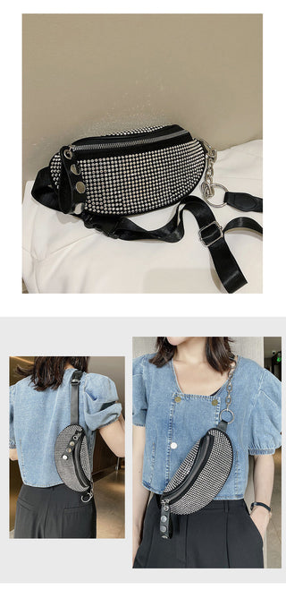 JIEROTYX Fashion Rhinestones Women waist bag ALODIA STORE