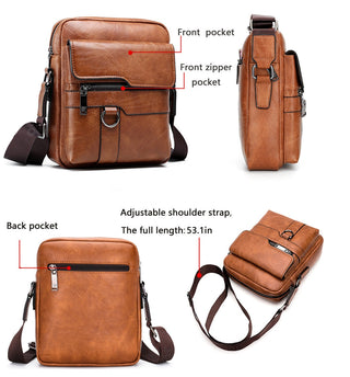 JEEP BULUO Man Leather Bag Shoulder Crossbody Bags For Men Cow Split Leather Male iPad Business Messenger Bag ALODIA STORE