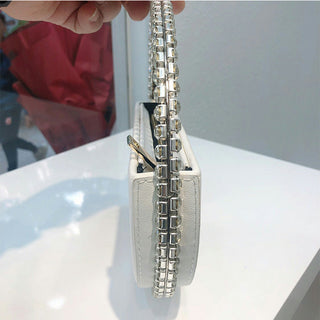 Luxury Colored Diamond Half Moon Women Purses and Handbags Evening Bag Serpentine Designer Party Clutch Bag Chic Wedding Bag ALODIA STORE