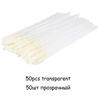 Disposable Lip Brushes 50pcs Eyelash Cleaning Makeup Removing Tools Lipstick Lip Gloss Mascara Wands Set Cosmetic Applicator ALODIA STORE