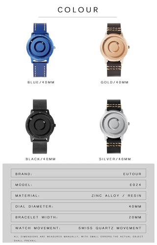 EUTOUR New Innovative Blue Gold Magnetic Metal Multifunctional Watch Men's Fashion Sports Quartz Watch Simple Men's Watch ALODIA STORE