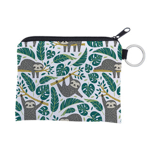 Jomtokoy Cute Sloth printing waterproof Purse Card Key Pouch Small Zipper Coin Purse Card Holder Mini square wallet ALODIA STORE