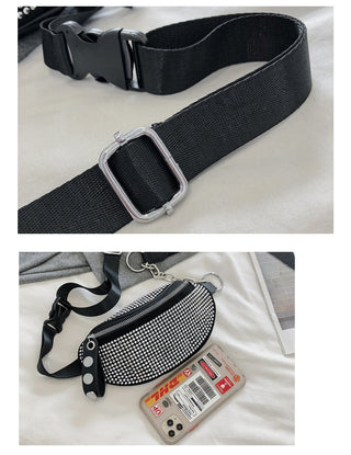 JIEROTYX Fashion Rhinestones Women waist bag ALODIA STORE
