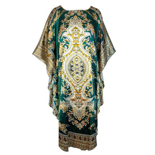 Sexy Female Silk Rayon Robe Bath Gown Nightgown Summer Casual Home Dress Printed Loose Sleepwear Plus Size Nightwear Bathrobe ALODIA STORE