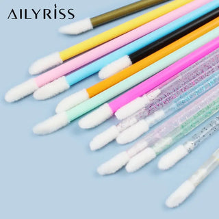 Disposable Lip Brushes 50pcs Eyelash Cleaning Makeup Removing Tools Lipstick Lip Gloss Mascara Wands Set Cosmetic Applicator ALODIA STORE