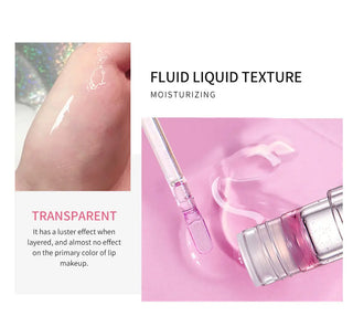 QIBEST Transparent Lip Gloss Plumping Lip Plumper Shimmer Glossy Moisturizing Lip Tint Nourise Mirror Lipgloss Base Natural ALODIA STORE