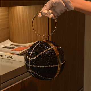 Luxury Basketball Diamond Party Evening Bag Purses and Handbag for Women Ball Shape Shoulder Bag Clutch Designer Crossbody Bag ALODIA STORE