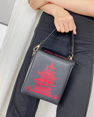 ENJOININ Chinese Takeout Box Purse Pu Leather Women ALODIA STORE