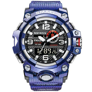 SMAEL Men Sport Watches Dual Time Digital Watch Quartz 50m Waterproof Watch Led Military Watch Sport 8035 Men Watches Wristwatch ALODIA STORE
