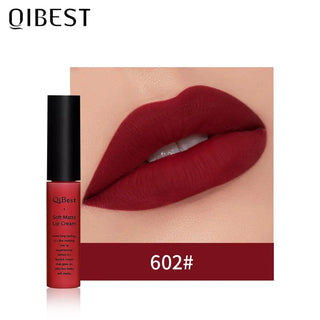 QIBEST Matte Lip Gloss Lip Makeup 34 Colors Velet Nude Waterproof Lipgloss Matte Lipstick Liquid Lipstick Long lasting Lip Tint ALODIA STORE