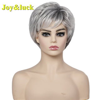 Short Ombre Blonde Wig Synthetic Bob Straight Hair With Bangs Women Natural Daily Wear Wig ALODIA STORE