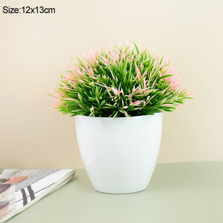 Artificial Plants Potted Green Bonsai Small Tree Grass Plants Pot Ornament Fake Flowers for Home Garden Decoration Wedding Party ALODIA STORE