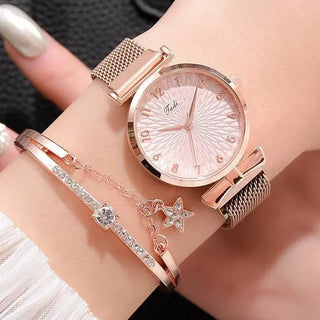 Luxury Women Bracelet Quartz Watches For Women Magnetic Watch Ladies Sports Dress Pink Dial Wrist Watch Clock Relogio Feminino ALODIA STORE