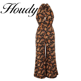 Fashion Sexy Female Wide-Leg Tropical Dress Sleeveless Elegant Tie Long Dress Party Bridesmaid Robe Long Skirt Party Dress ALODIA STORE
