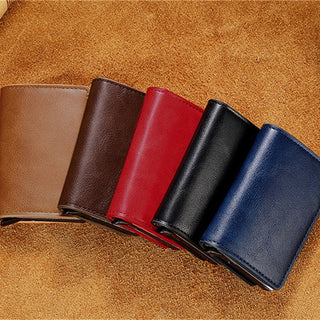 Men Smart Wallet Rfid Safe Anti-theft Holder Women Small Purse Bank ID Cardholder Metal ALODIA STORE