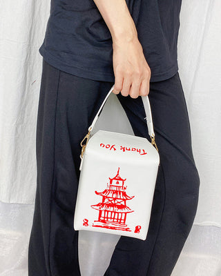 ENJOININ Chinese Takeout Box Purse Pu Leather Women ALODIA STORE