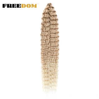 FREEDOM Synthetic Long Curly Wave Crochet Hair 32 Inch Synthetic Braiding Hair Natural Wavy Ombre Blonde Red Hair Extensions ALODIA STORE