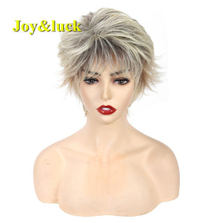 Short Ombre Blonde Wig Synthetic Bob Straight Hair With Bangs Women Natural Daily Wear Wig ALODIA STORE