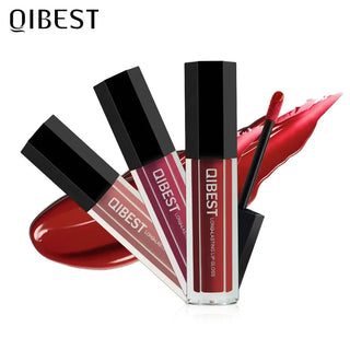 QIBEST Liquid Lipstick Lips Matte Lipgloss Pigment Waterproof - Alodia Store