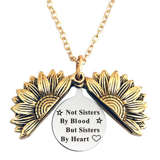 New Stainless Steel Necklaces For Women Open Locket Necklace Engraved You Are My Sunshine Sunflower Pendant Necklace Gift ALODIA STORE