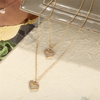 New Trendy Multilayer Heart Butterfly Necklace for Women Fashion Gold Silver Color Geometric Chain Collar Necklace Jewelry Gift ALODIA STORE