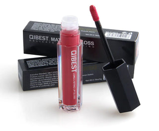 QIBEST Liquid Lipstick Lips Matte Lipgloss Pigment Waterproof - Alodia Store