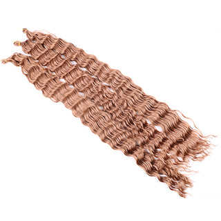 Full Star Crochet Hair Pink Ombre Blonde Ocean Wave 32 Inch Synthetic Hair 100g Soft Braiding Hair Extensions Deep Wave Twist ALODIA STORE