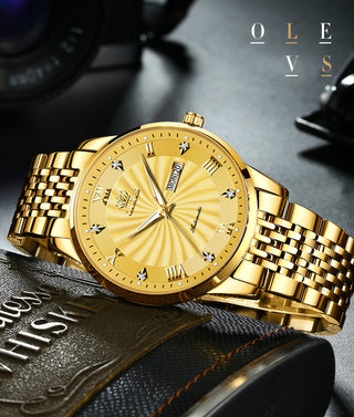 OLEVS Top Brand Automatic Mechanical Men Watch Threaded Dial Waterproof Stainless Steel Strap Classic Men's Watches Luxury ALODIA STORE