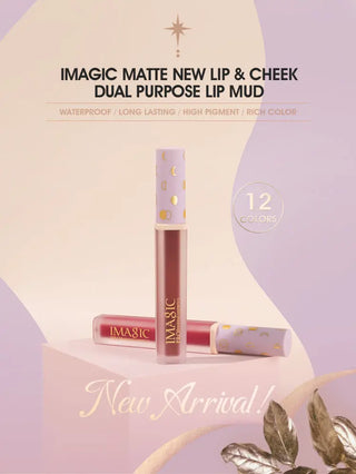 IMAGIC New12-Color Liquid Lipstick Matte Makeup Lips Silky-Smooth Long-Lasting Gloss High Pigment Lip&Cheek Waterproof Lip Mud ALODIA STORE