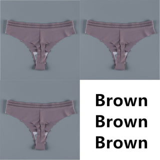 Panties For Women Seamless Panty Set Solid Invisible Underwear Sexy Low Waist Briefs Women's Underpants Lingerie Dropship 3 Pcs ALODIA STORE