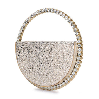 Luxury Colored Diamond Half Moon Women Purses and Handbags Evening Bag Serpentine Designer Party Clutch Bag Chic Wedding Bag ALODIA STORE
