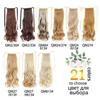 Synthetic Ponytails 20Inch Long Straight  Pony Tail Hair Extensions Drawstring Ponytail Clip In Fake Hair Tail Ombre ALODIA STORE