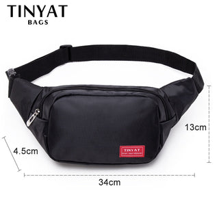 TINYAT Men Waist Bag Pack Purse Casual Large Phone Belt Bag Pouch Women's Canvas Travel Phone Bag Fanny Banana Bag Hip 4 Pockets ALODIA STORE
