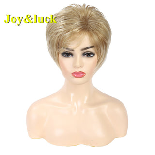 Short Ombre Blonde Wig Synthetic Bob Straight Hair With Bangs Women Natural Daily Wear Wig ALODIA STORE