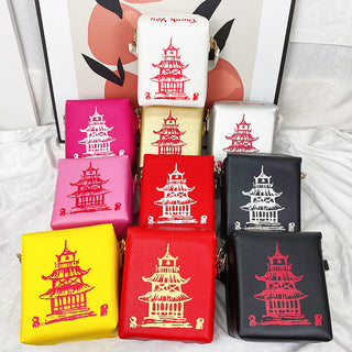 ENJOININ Chinese Takeout Box Purse Pu Leather Women ALODIA STORE