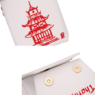 ENJOININ Chinese Takeout Box Purse Pu Leather Women ALODIA STORE