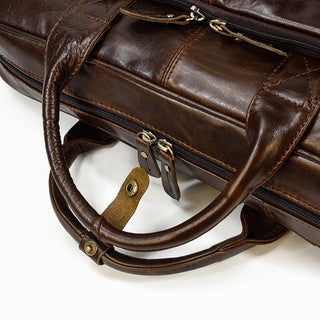 MAHEU Retro Laptop Briefcase Bag Genuine Leather Handbags Casual 15.6 Pad Bag Daily Working Tote Bags Men Male bag for documents ALODIA STORE