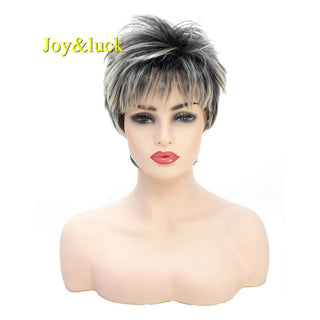 Short Ombre Blonde Wig Synthetic Bob Straight Hair With Bangs Women Natural Daily Wear Wig ALODIA STORE