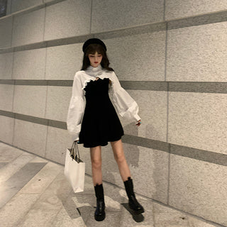 Elegant Party Dress Women Long Sleeve Sweet Empire High Street Mini Dress Gothic Y2k Dress ALODIA STORE