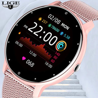 LIGE New Women Smart Watch Men Real-Time Activity Tracker Heart Rate Monitor Sports Ladies Smart Watch Men For Android IOS ALODIA STORE