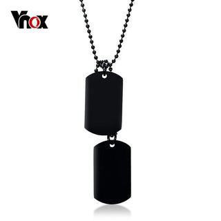 Vnox Stainless Steel Double Dog Tag Necklace for Men High Polished Pendant ID Men Jewelry 24" Chain Necklace ALODIA STORE