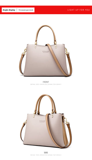FOXER Elegant Bag Leather Lady Handbag Simple Tote bag ALODIA STORE