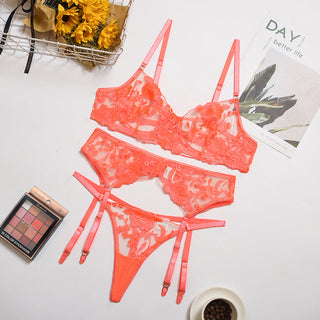 Ellolace Sexy Lingerie Exotic Costumes Lace Transparent Underwear Women Sensual Lingerie Woman Porn Erotic Lingerie 3 Pieces ALODIA STORE