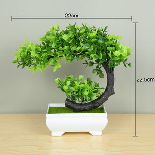 Artificial Plants Potted Green Bonsai Small Tree Grass Plants Pot Ornament Fake Flowers for Home Garden Decoration Wedding Party ALODIA STORE