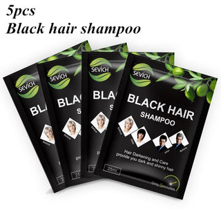Sevich 10 pcs/lot Instant Black Hair Shampoo Make Grey and White Hair Darkening Shinny in 5 minutes ALODIA STORE