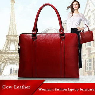 New Genuine Leather Briefcase For Woman Laptop Computer Bag Women's Handbags Office Ladies Shoulder Messenger Bags Bolso Hombre ALODIA STORE