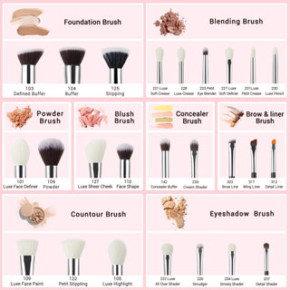 Jessup 25pcs Professional Makeup Brushes Set Natural ALODIA STORE