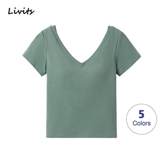 Tshirt For Women Backless Croptop Tops Tee alodia store