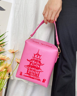 ENJOININ Chinese Takeout Box Purse Pu Leather Women ALODIA STORE